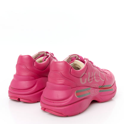 Gucci Calfskin Logo Womens Rhyton Sneakers 35 Box Pink 5 of 12
