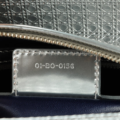 Christian Dior Metallic Patent Micro-Cannage Gradient Medium Lady Dior Silver Blue 7 of 7