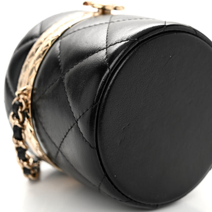Chanel Metal Lambskin Quilted Small Vanity With Chain Black 9 of 11