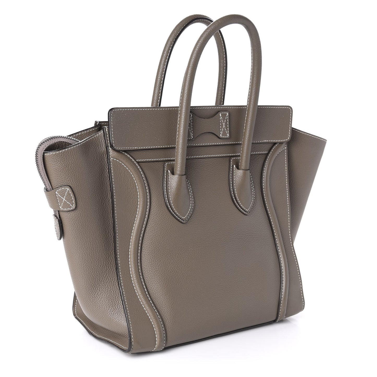 Drummed Calfskin Mini Luggage Bag Souris
