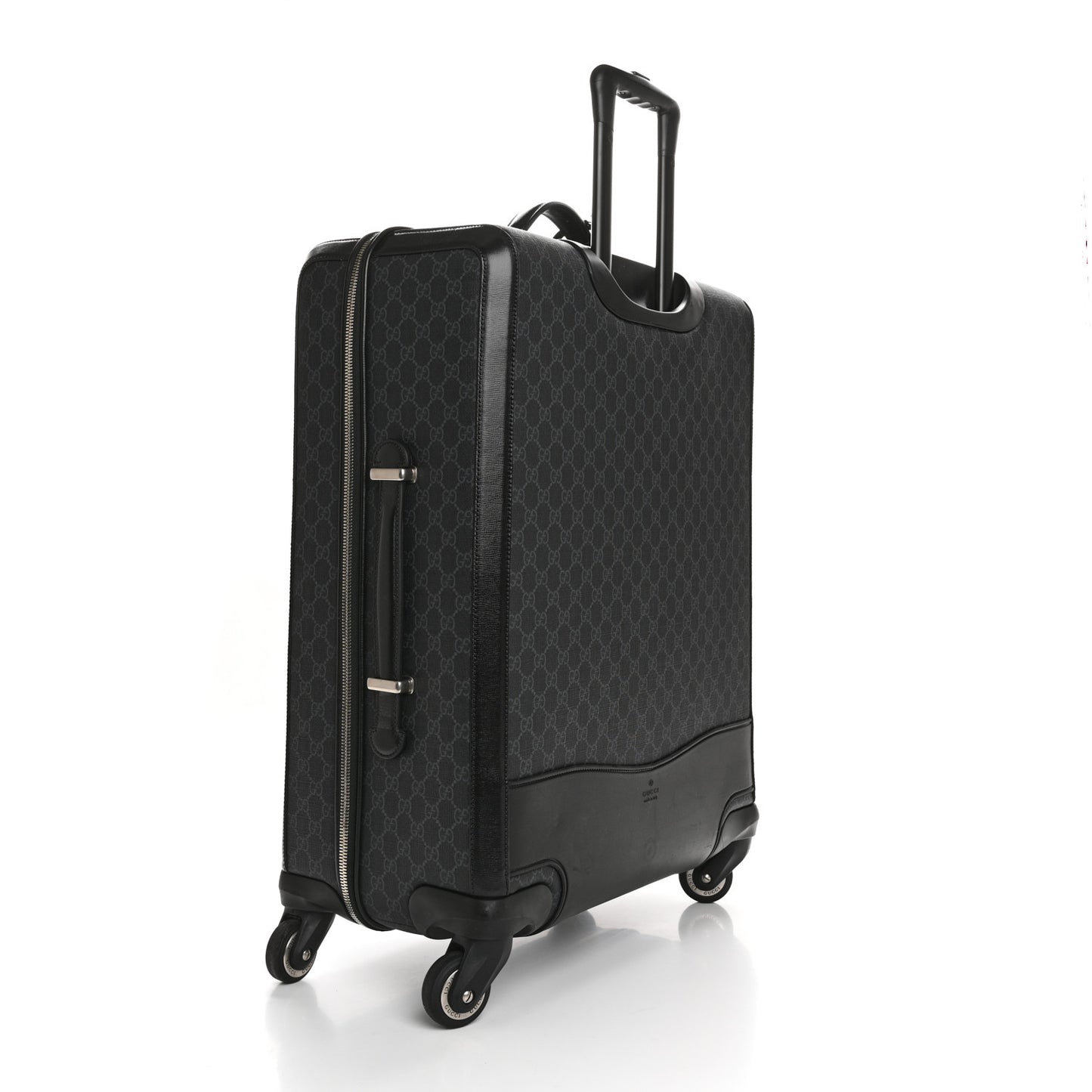 GG Supreme Monogram Four Wheel Suitcase Black Grey