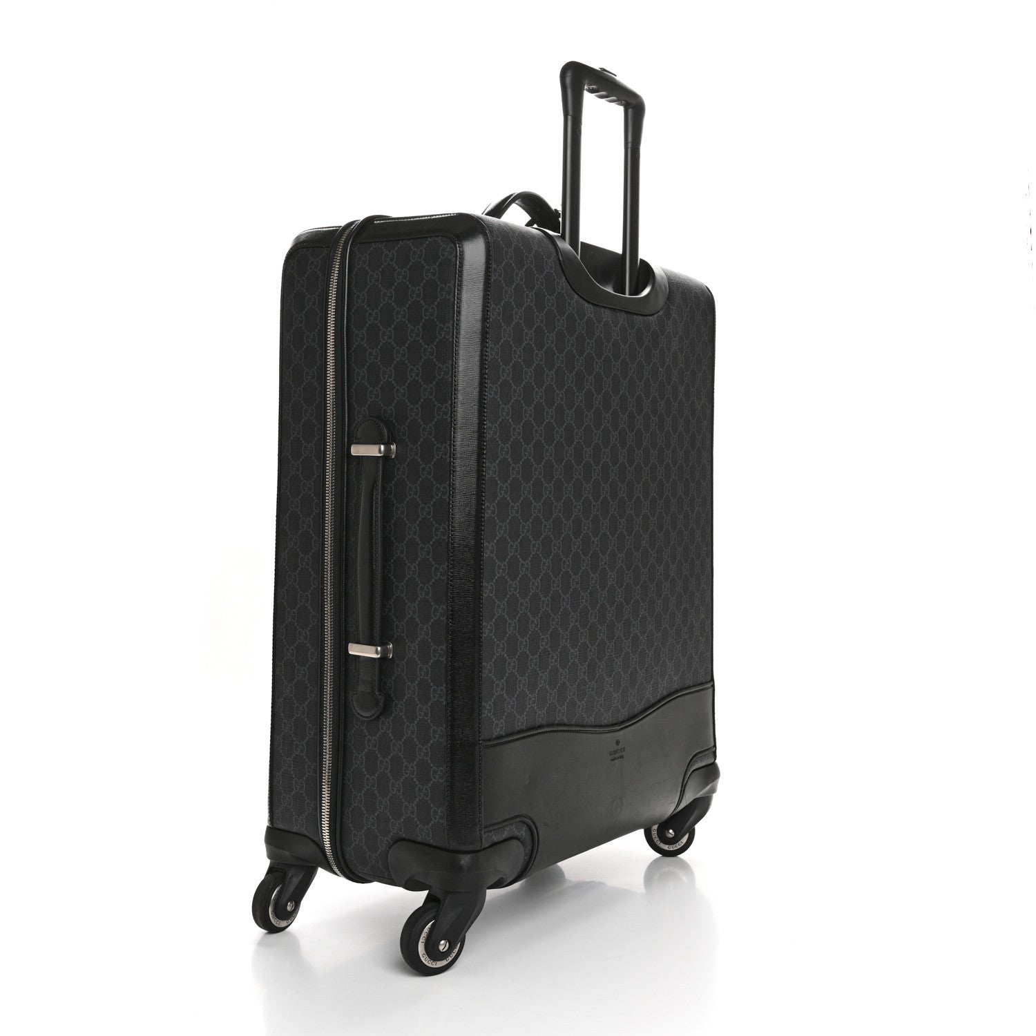 Gucci GG Supreme Monogram Four Wheel Suitcase Black Grey 2 of 11