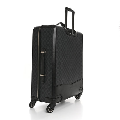Gucci GG Supreme Monogram Four Wheel Suitcase Black Grey 2 of 11