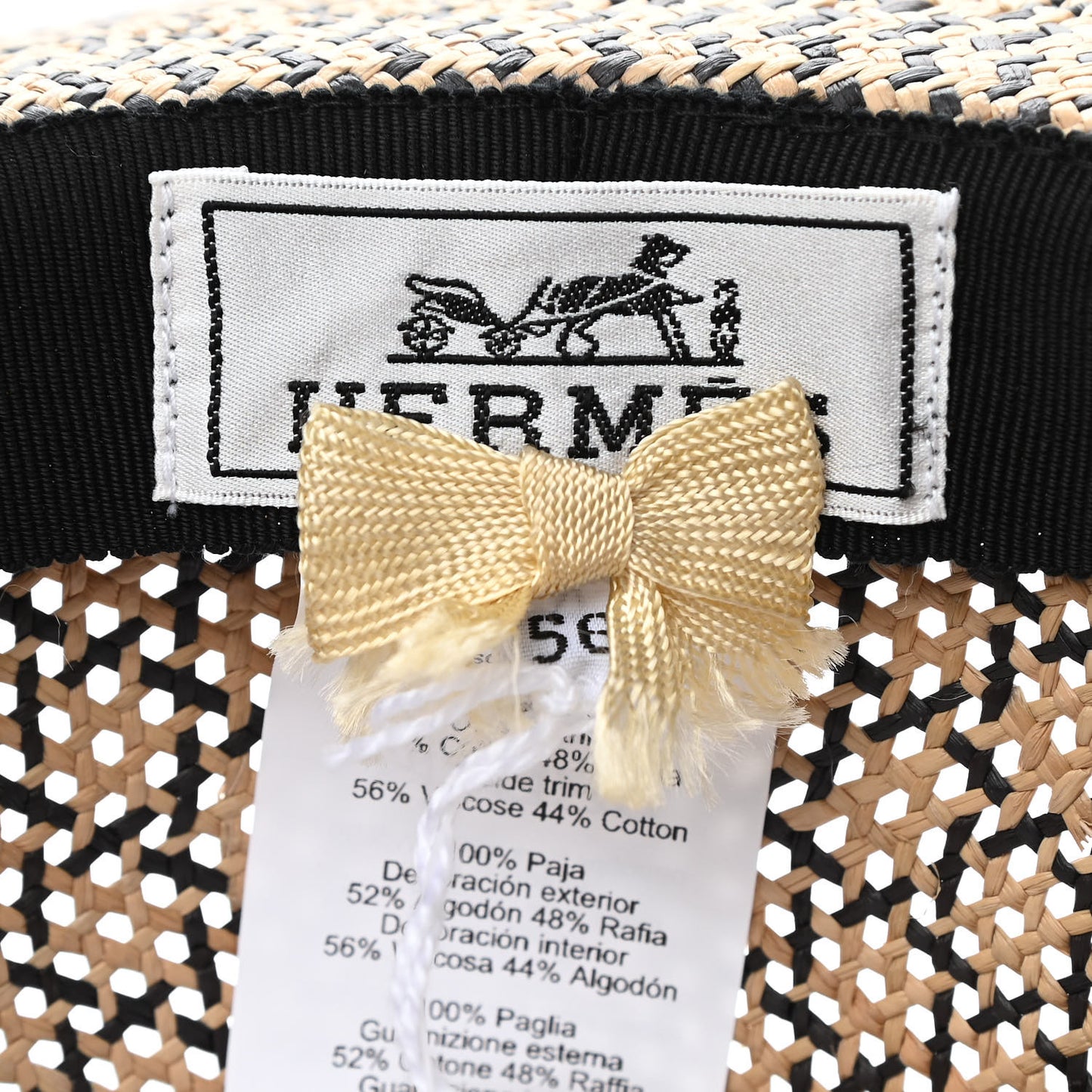 Panama Straw Etna Hat 56 Natural Black