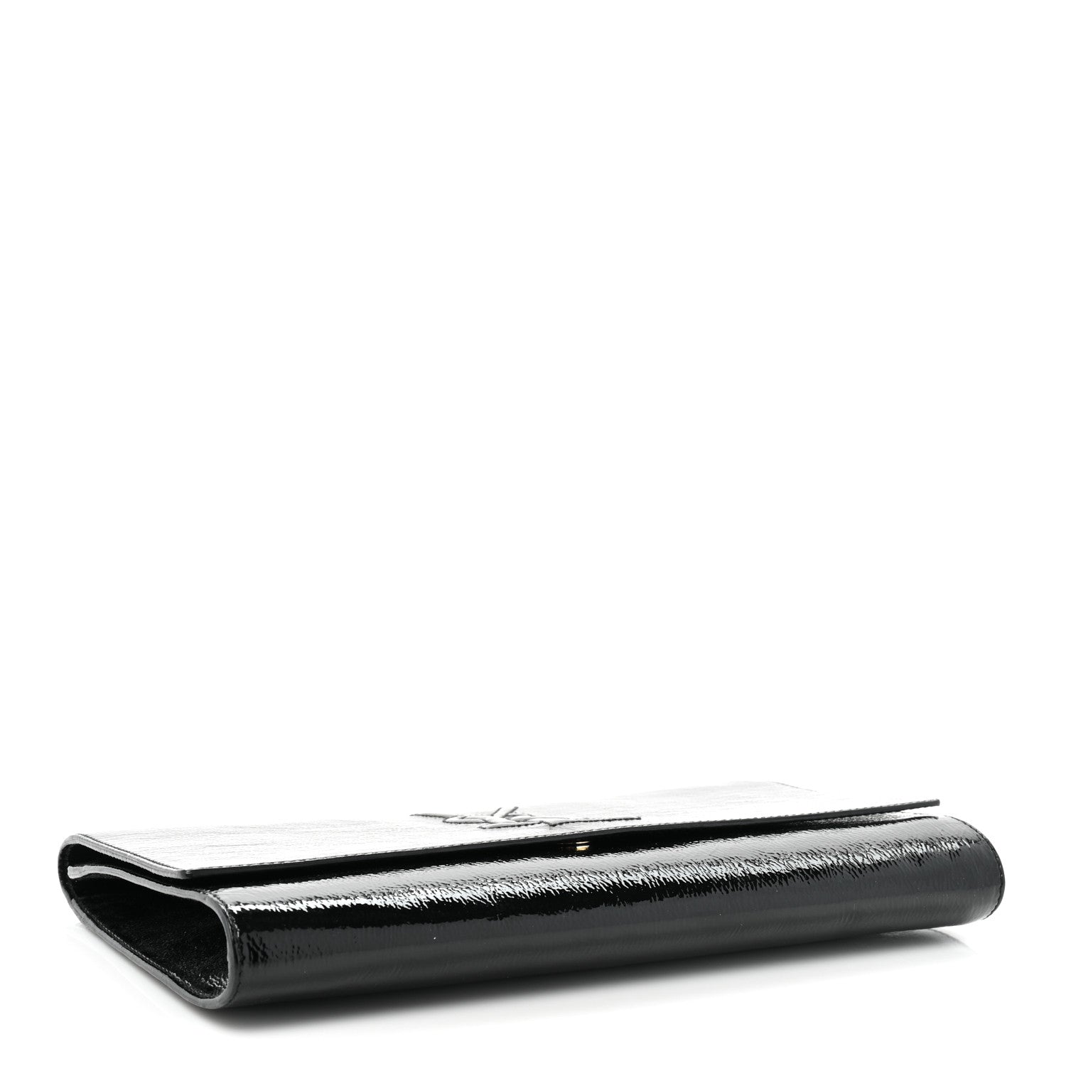 Saint Laurent Textured Patent Monogram Large Belle De Jour Clutch Black 4 of 9