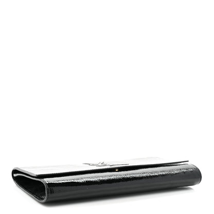 Saint Laurent Textured Patent Monogram Large Belle De Jour Clutch Black 4 of 9