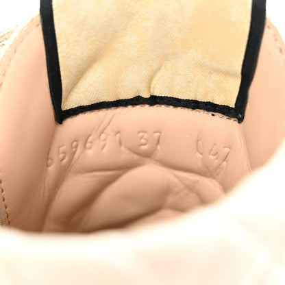 Gucci Calfskin GG Supreme Monogram Nappa Quilted Lace Up Ankle Boots 37 Mystic White Beige 8 of 18
