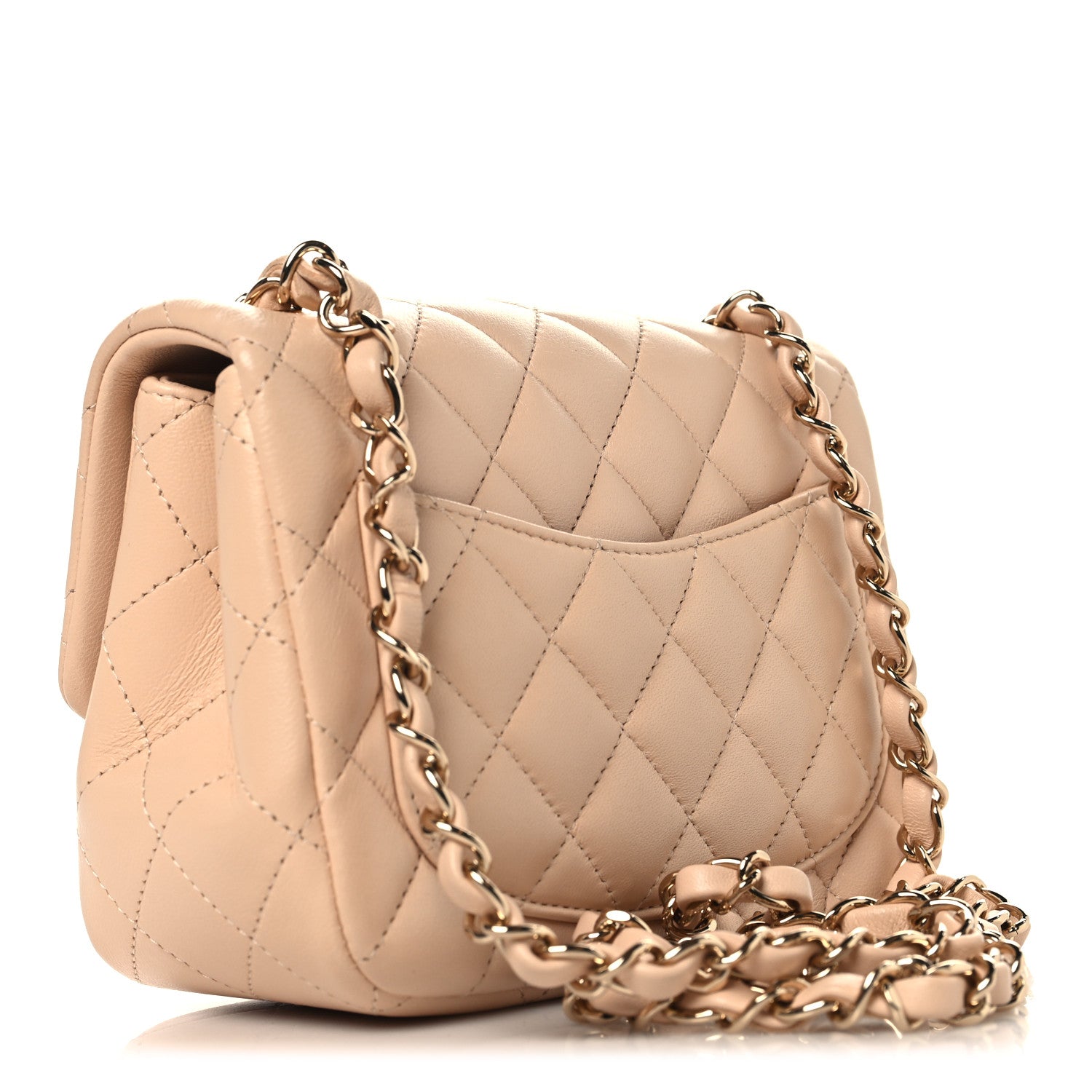 Chanel Lambskin Quilted Mini Square Flap Beige 3 of 10