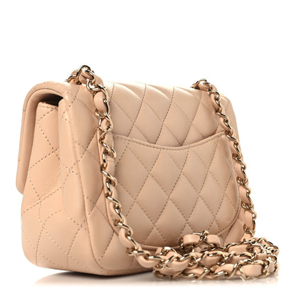 Chanel Lambskin Quilted Mini Square Flap Beige 3 of 10