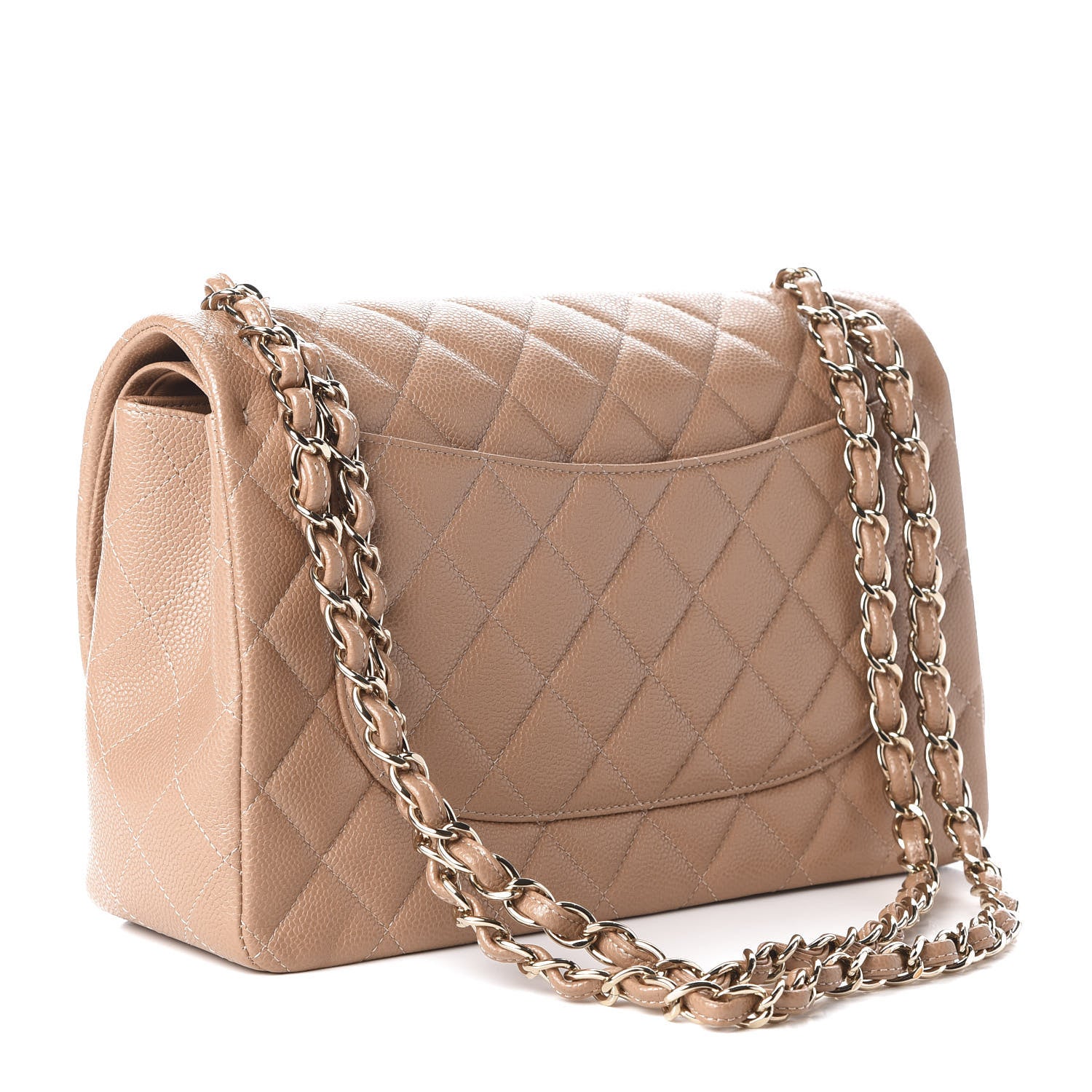 Chanel Caviar Quilted Jumbo Double Flap Beige 3 of 11