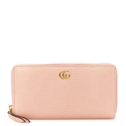 Gucci Dollar Calfskin GG Marmont Zip Around Wallet Perfect Pink 1 of 9