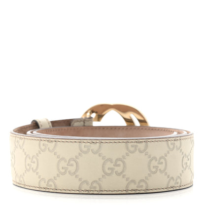 Gucci Guccissima Interlocking G Belt 100 40 Off White 2 of 5