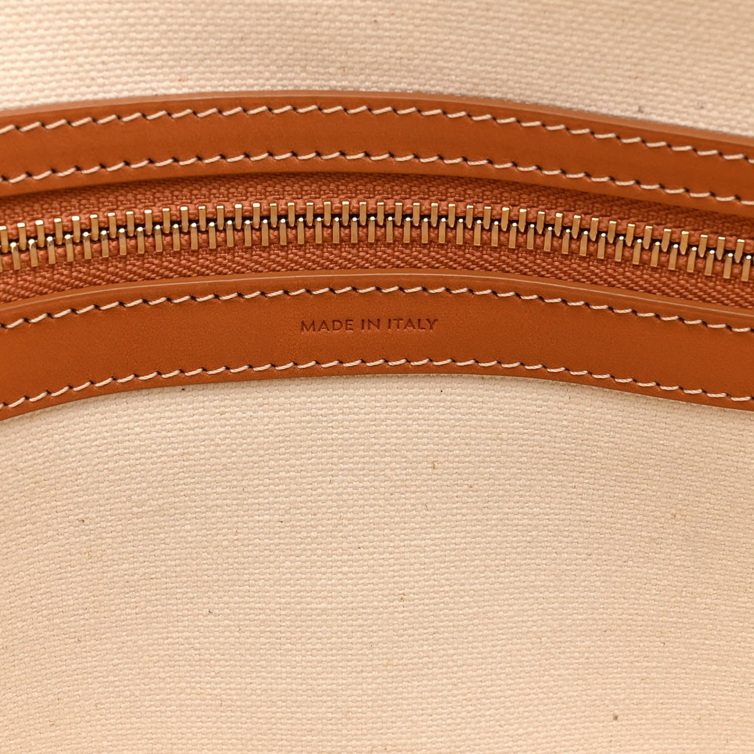 Celine Canvas Calfskin Logo Print Horizontal Cabas Natural Tan 6 of 11