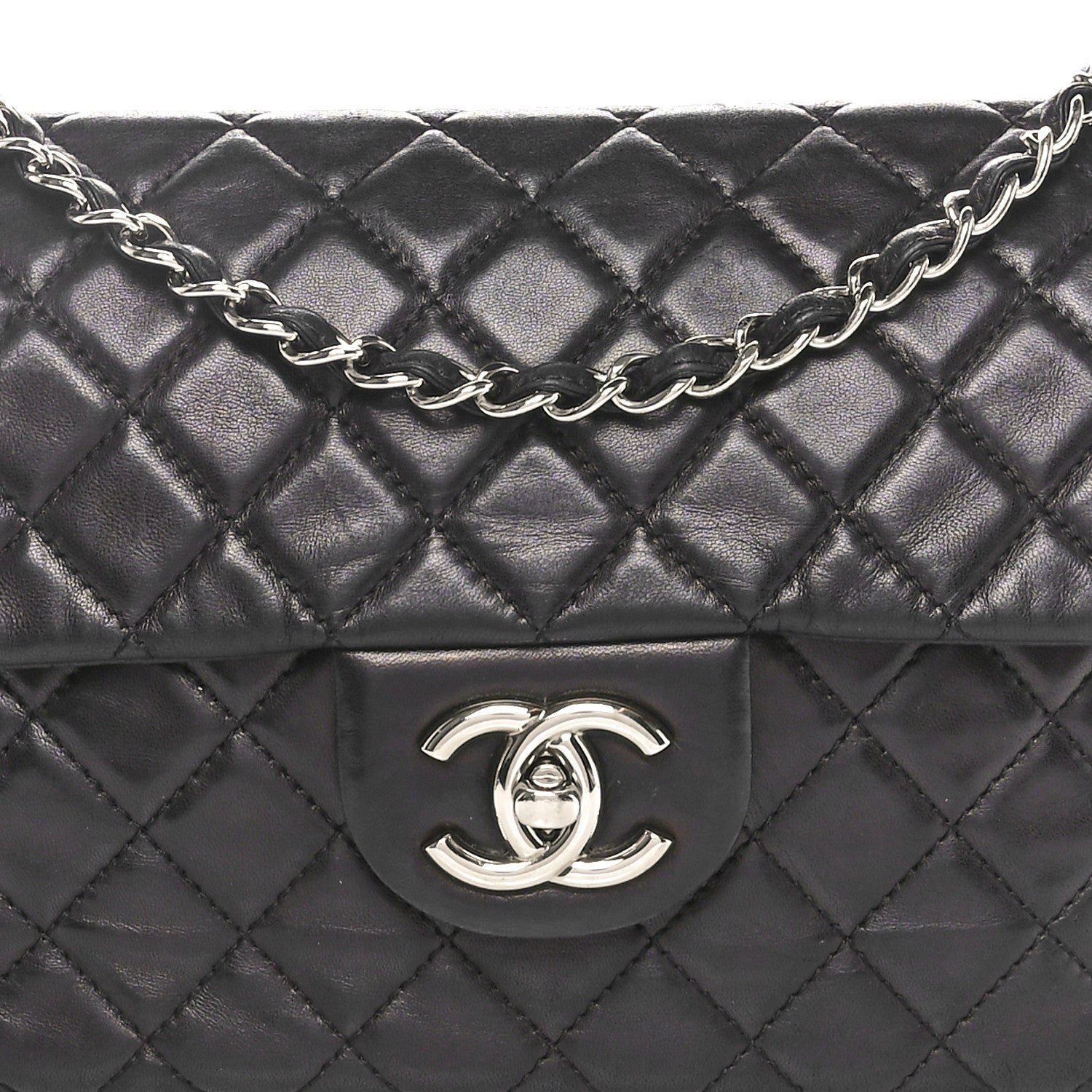 Chanel Washed Lambskin Quilted Maxi Single Flap Black 8 of 10