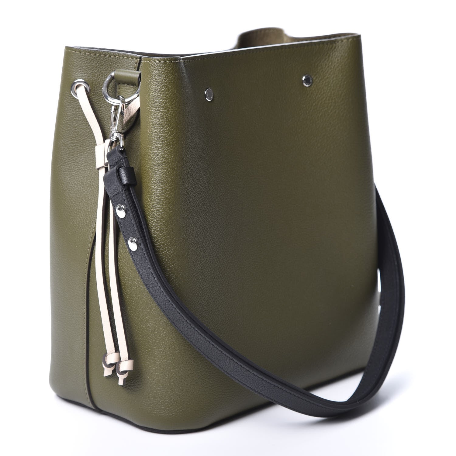 Louis Vuitton Calfskin Lockme Bucket Laurier Green Toffee Latte Beige Black 2 of 9