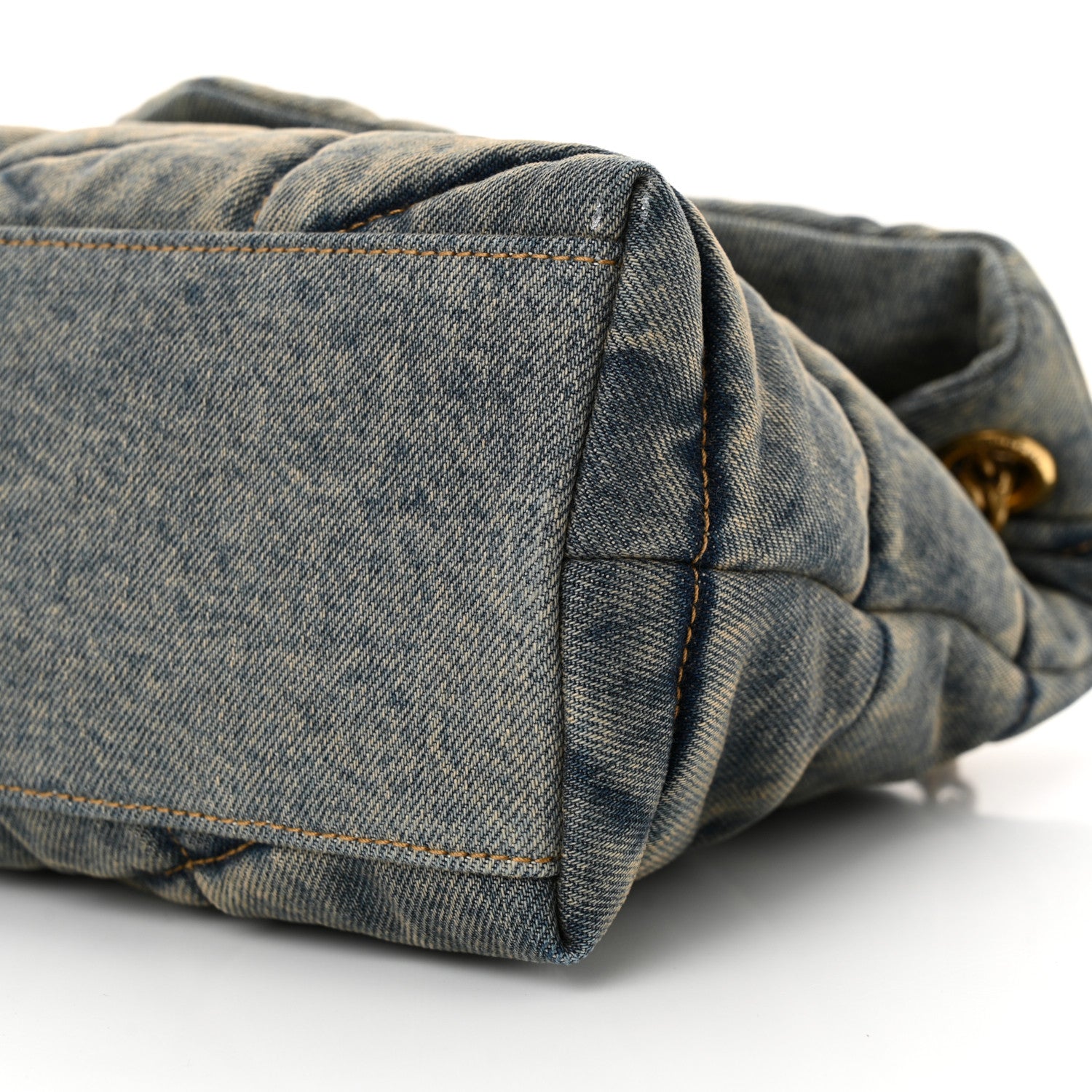 Saint Laurent Denim Quilted Small Loulou Puffer Monogram Chain Satchel Blue Cinnamon 10 of 11
