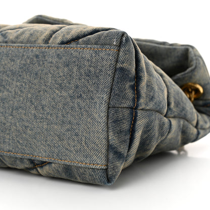 Saint Laurent Denim Quilted Small Loulou Puffer Monogram Chain Satchel Blue Cinnamon 10 of 11