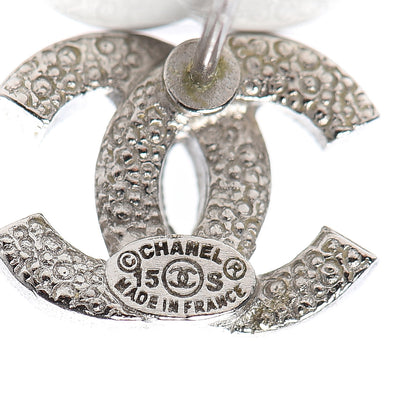 Chanel Crystal Mini Timeless CC Earrings Silver 4 of 4