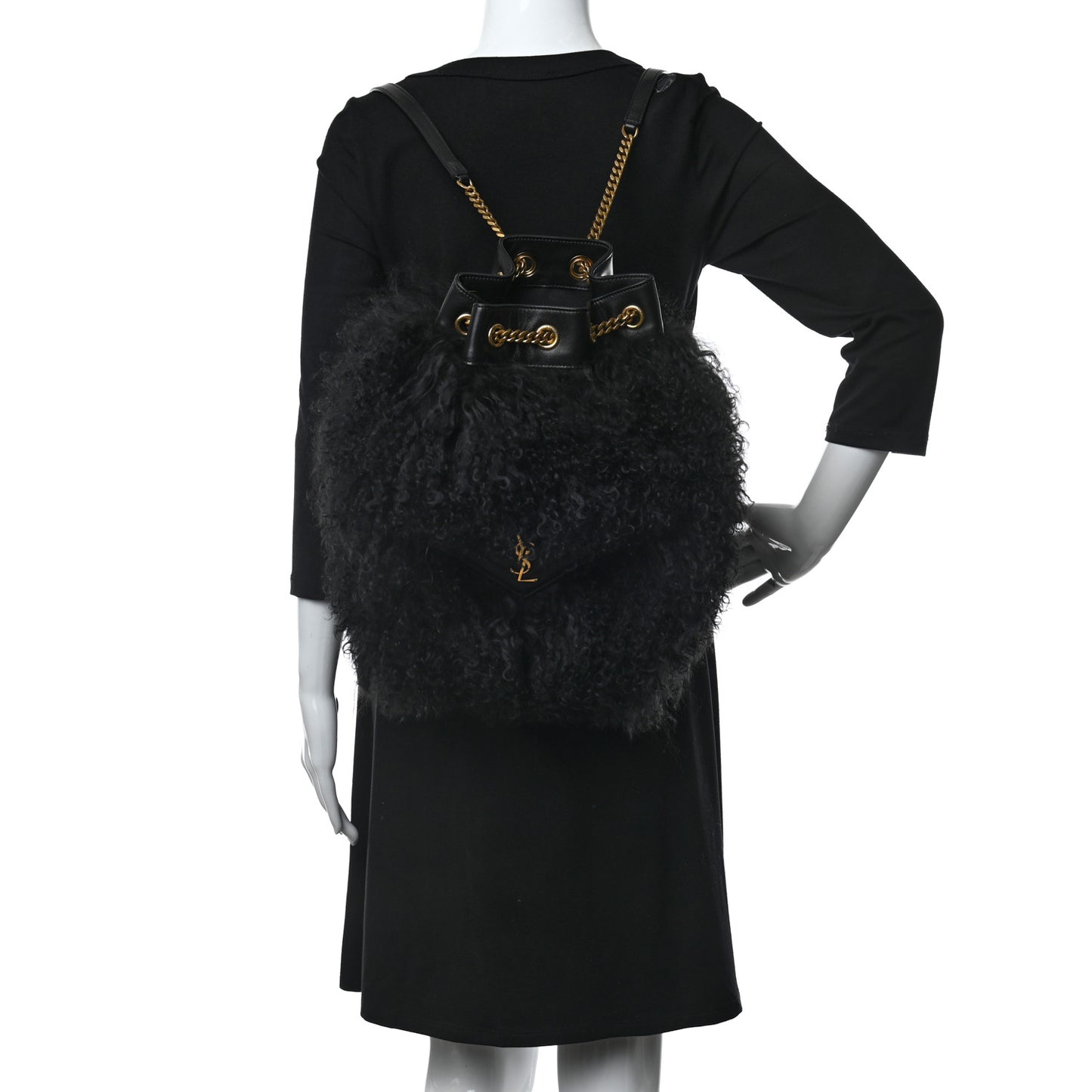 Shearling Lambskin Joe Backpack Black
