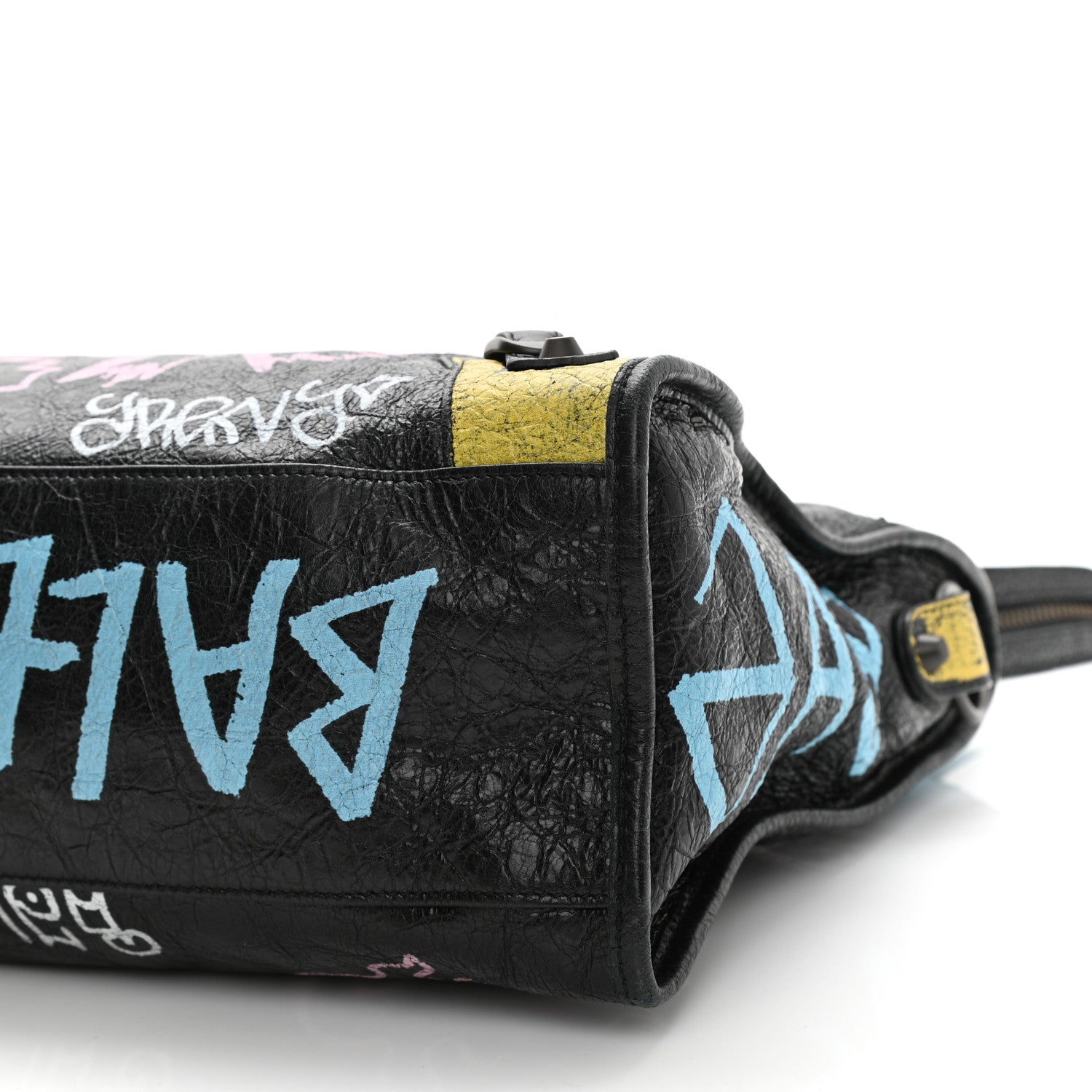 Balenciaga Agneau Graffiti All Over Classic Hardware City Black Multicolor 10 of 10
