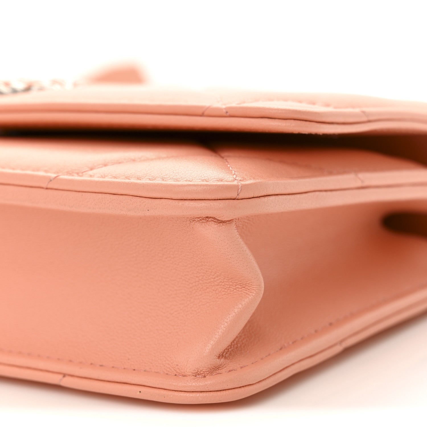 Chanel Lambskin Quilted Chanel 19 Wallet On Chain WOC Light Orange 11 of 12