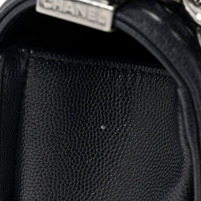 Chanel Caviar Chevron Quilted Medium Boy Flap Navy 11 of 11