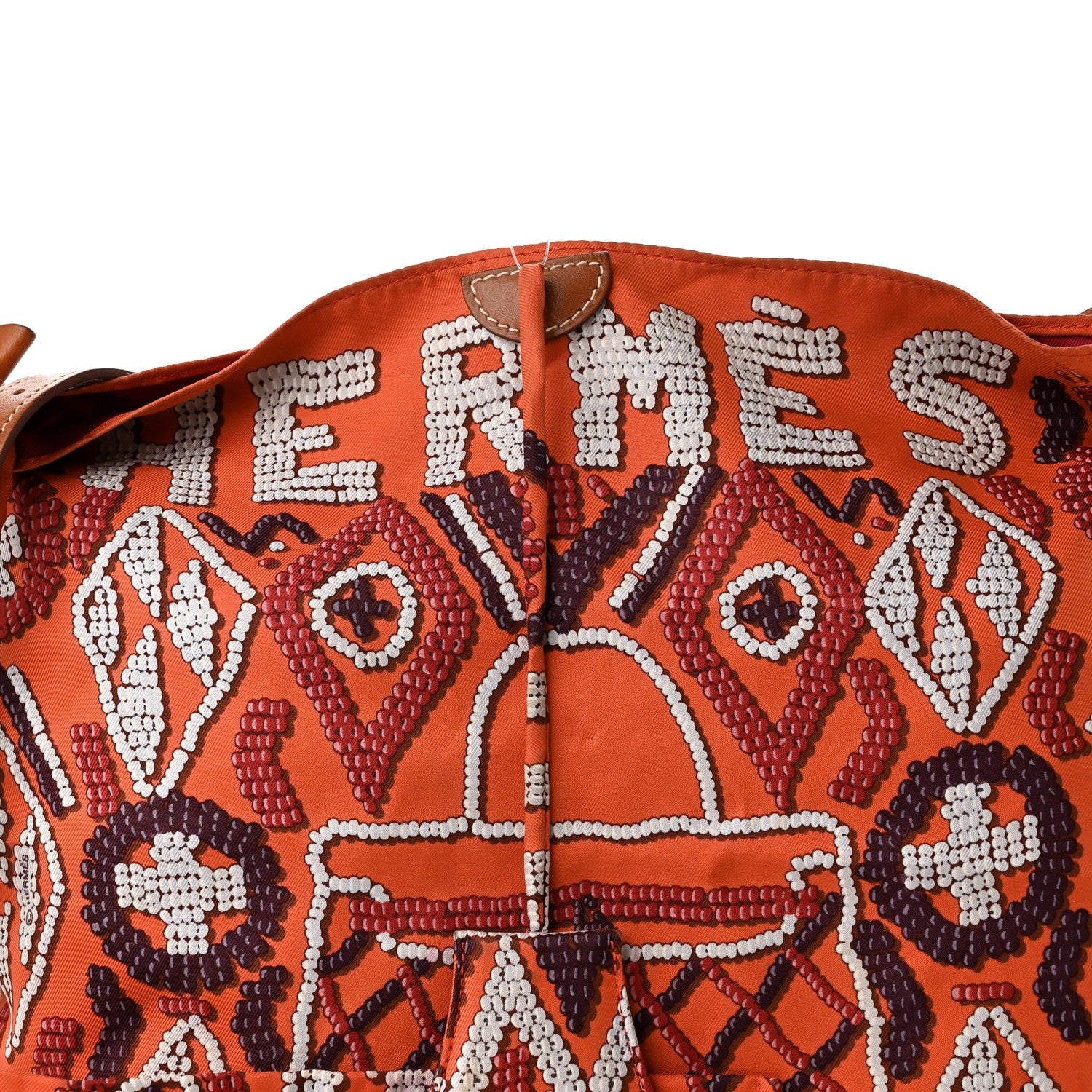 Hermes Silk Barenia Kelly En Perles Silky City 33 Bag Fauve Orange Anthracite Frambroise 12 of 14