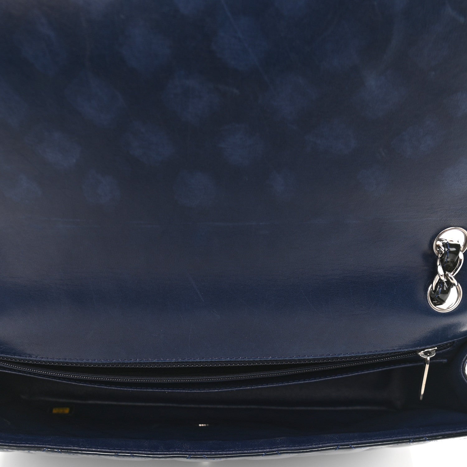 Chanel Patent Quilted Maxi Single Flap Navy Blue 4 of 10