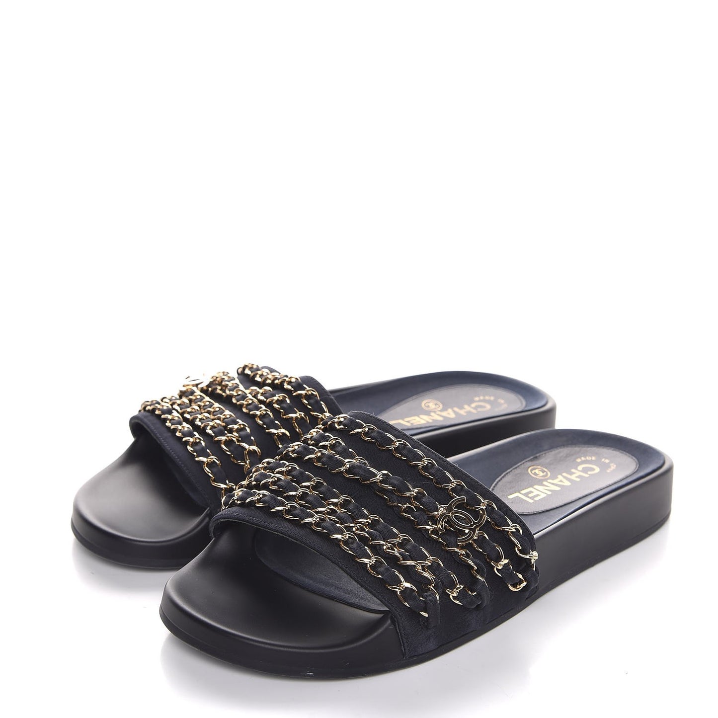 Nylon Chain Flat Sandals 38 Marine