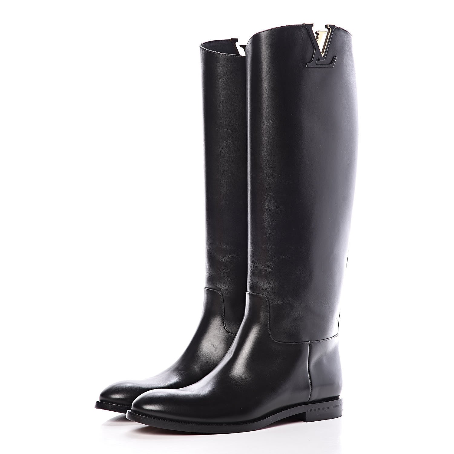 Louis Vuitton Heritage Flat High Boots 37 Black 3 of 9