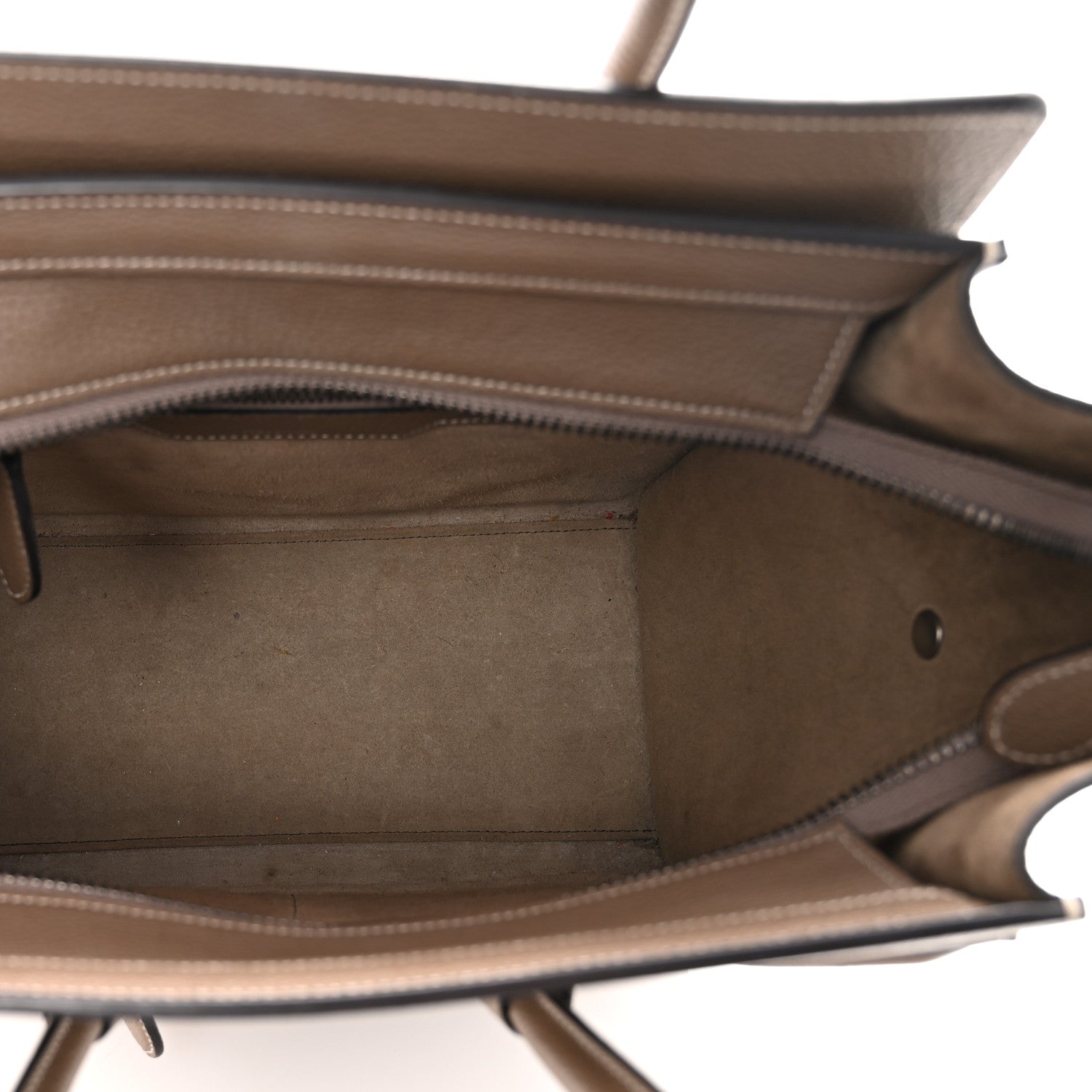 Celine Drummed Calfskin Micro Luggage Souris 5 of 11