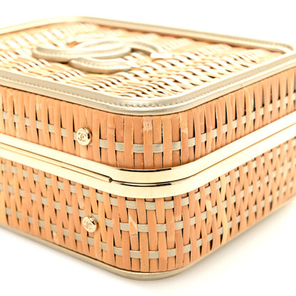 Chanel Raffia Calfskin Medium CC Filigree Vanity Case Gold 11 of 11