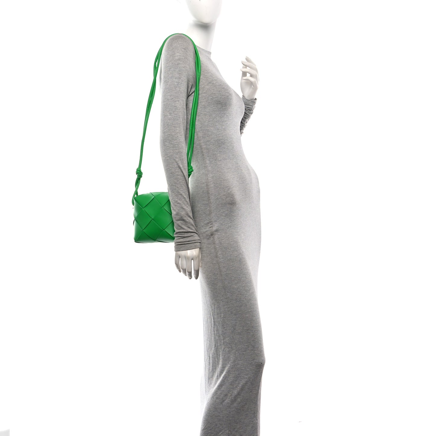 Lambskin Maxi Intrecciato Mini Cassette Camera Bag Parakeet