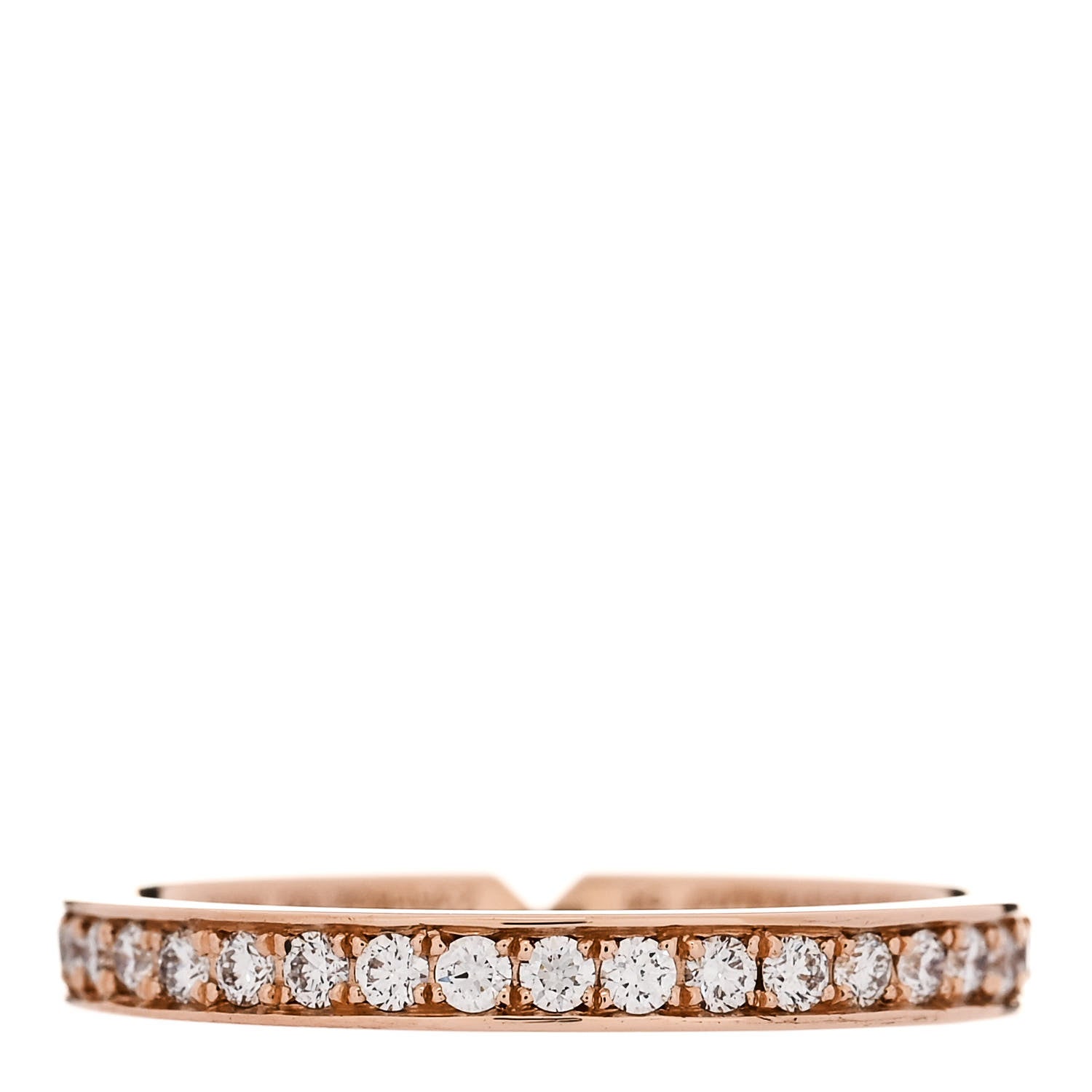 Hermes 18K Rose Gold Diamond PM Ever Kelly Wedding Band Ring 54 6.75 3 of 6