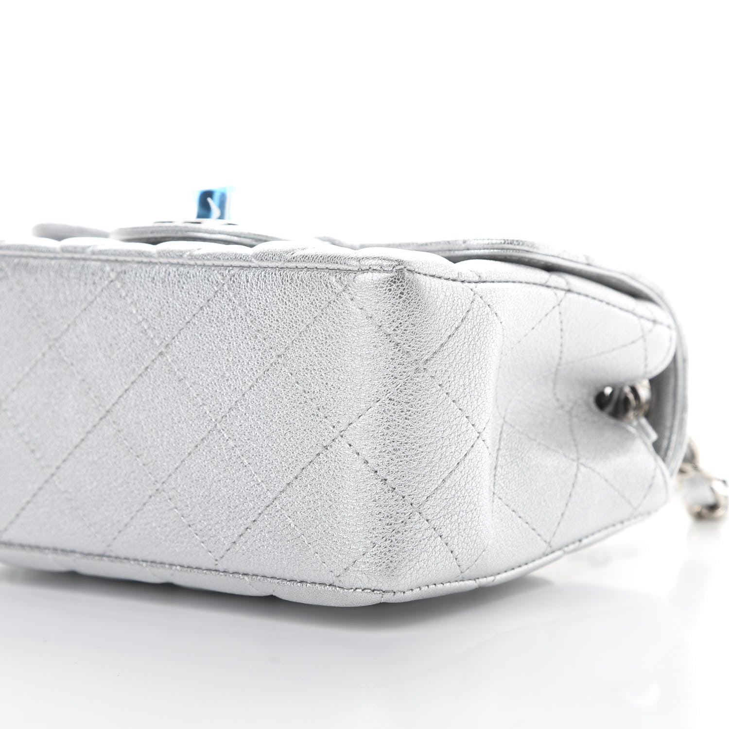 Chanel Metallic Lambskin Quilted Mini Square Flap Silver 10 of 11
