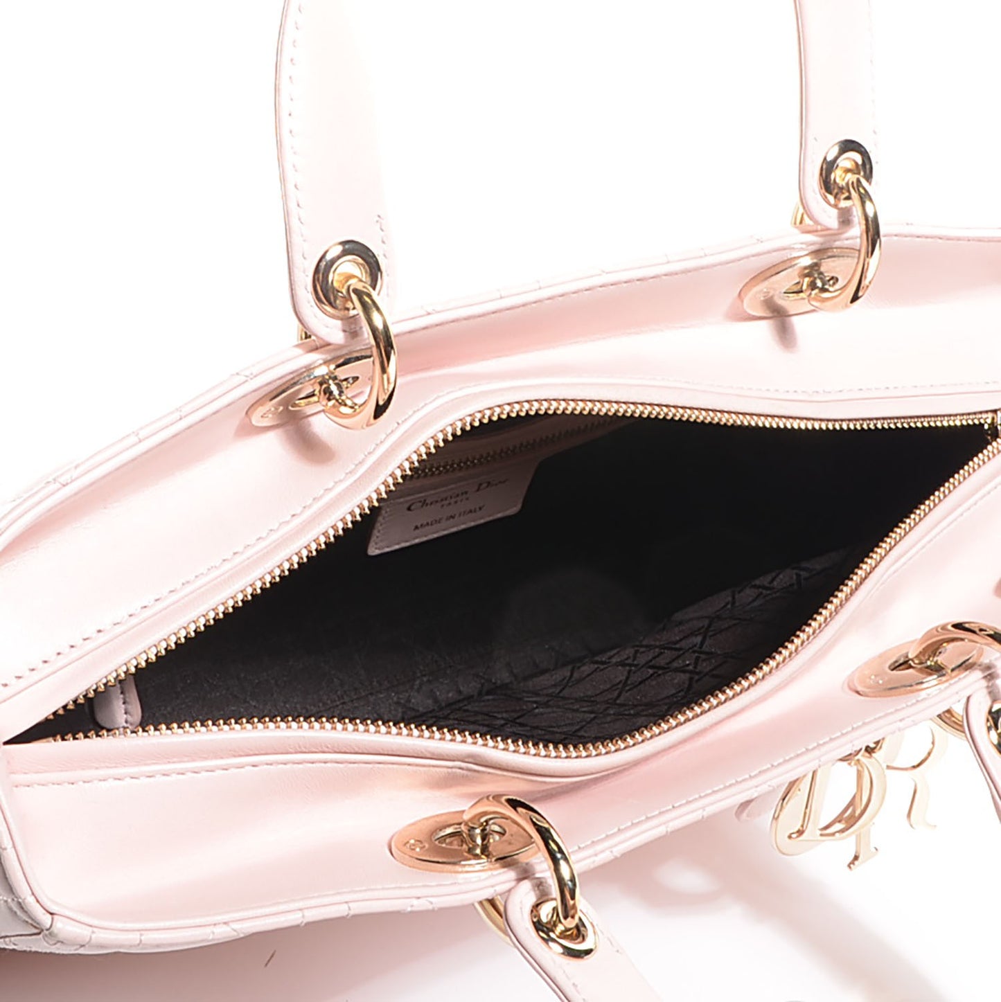 Lambskin Cannage Large Lady Dior Rose Poudre