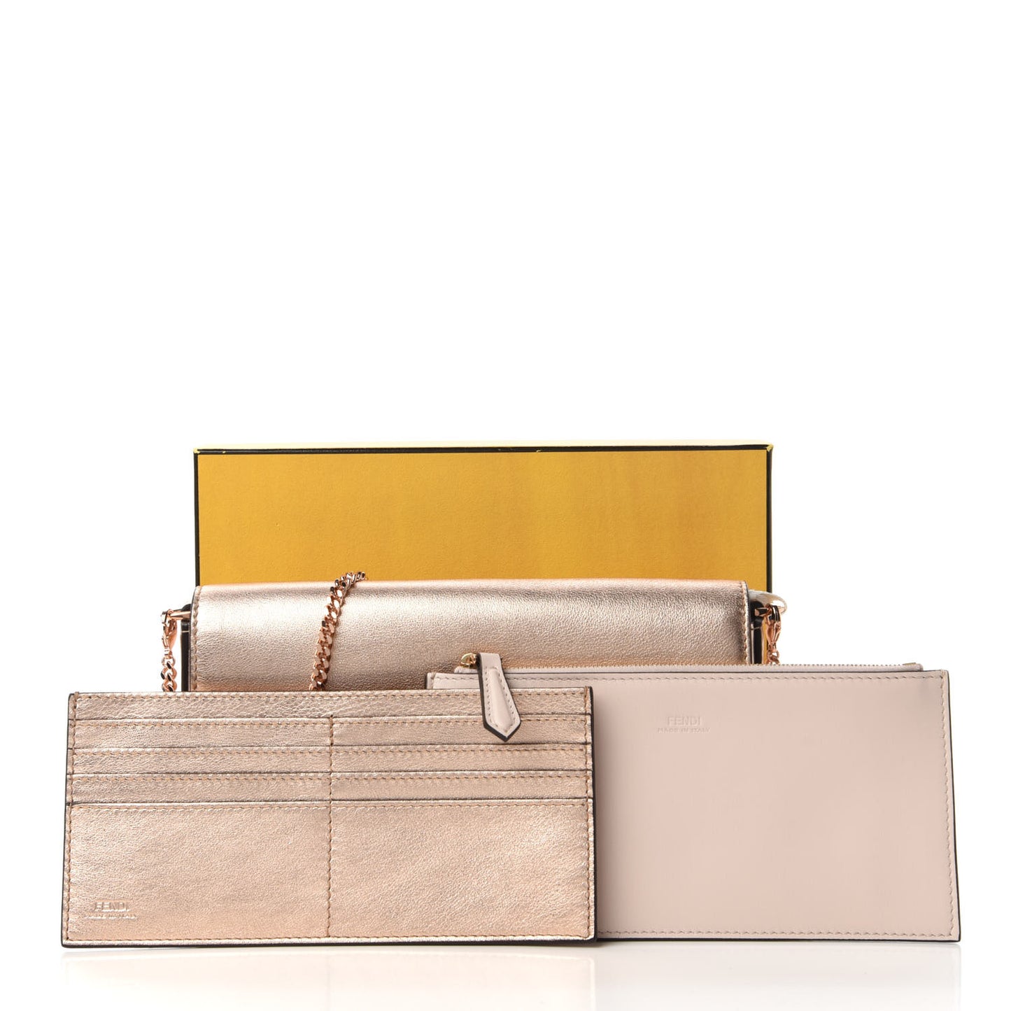 Vitello Laminato F is Fendi Envelope Wallet on Chain Rame