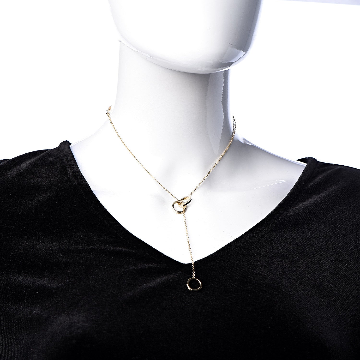 Tiffany 18K Yellow Gold 1837 Interlocking Circles Lariat Necklace 2 of 7