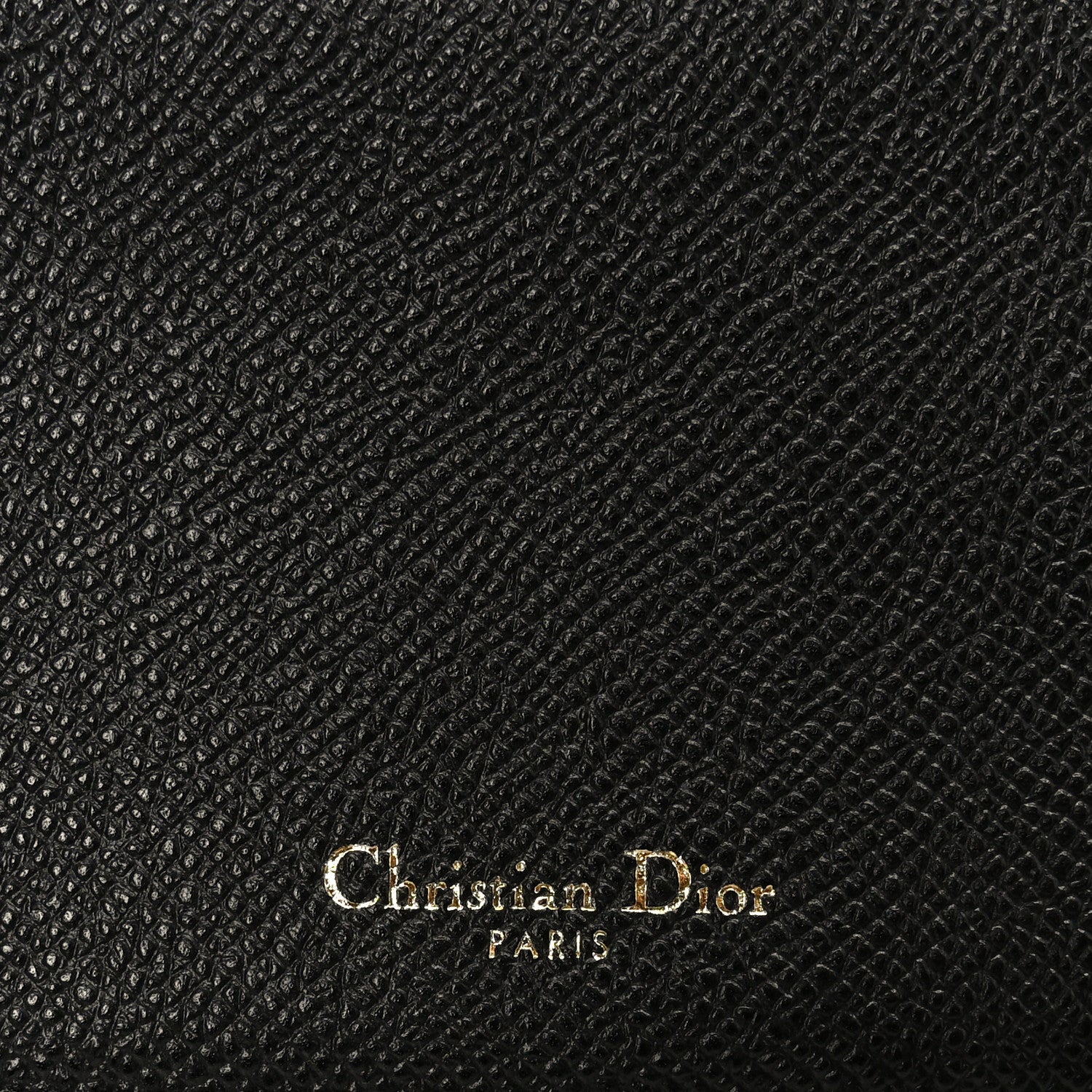 Christian Dior Grained Calfskin Saddle Chain Wallet Pouch Black 9 of 15