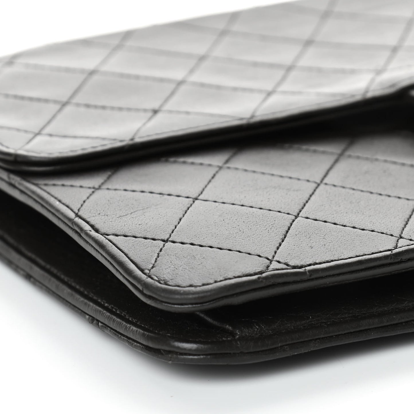 Lambskin Quilted Medium Single Flap Black