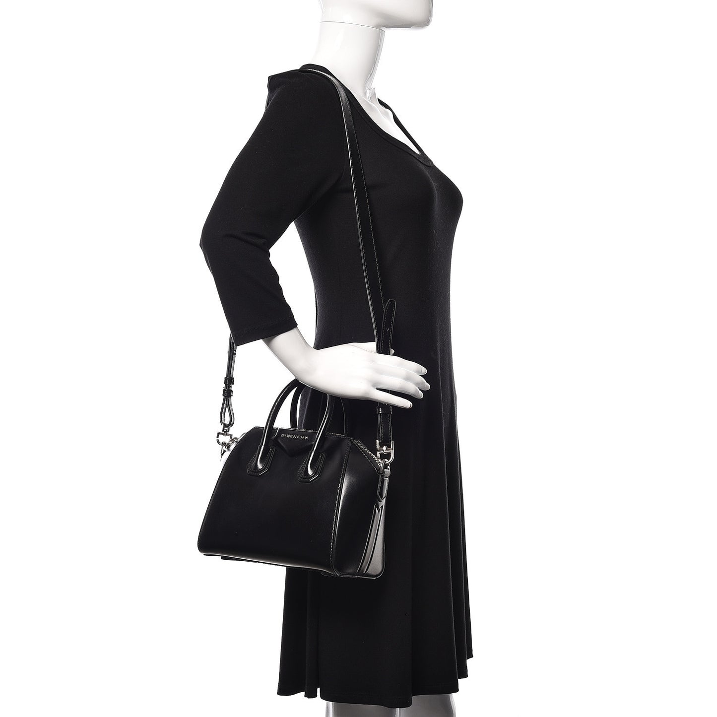 Shiny Lord Calfskin Mini Antigona Black