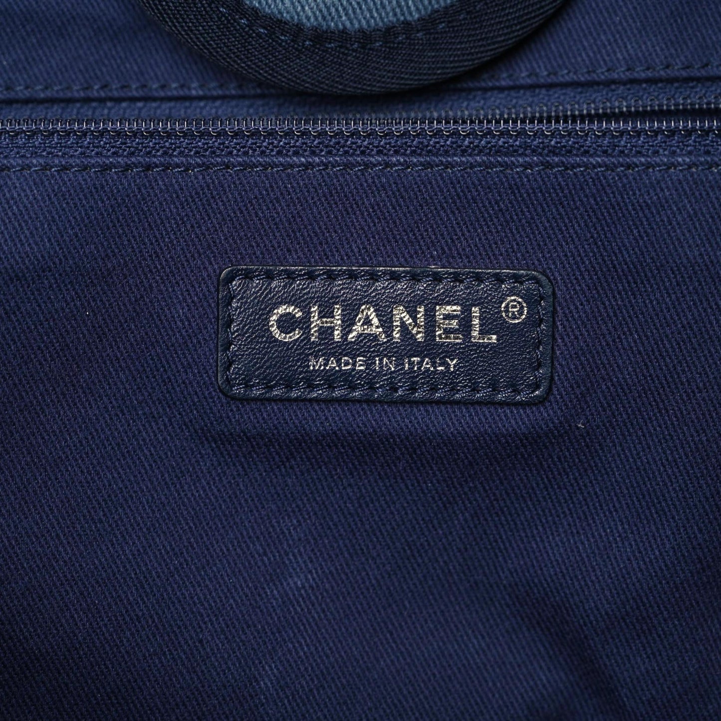 Canvas Sequin Medium Deauville Tote Navy