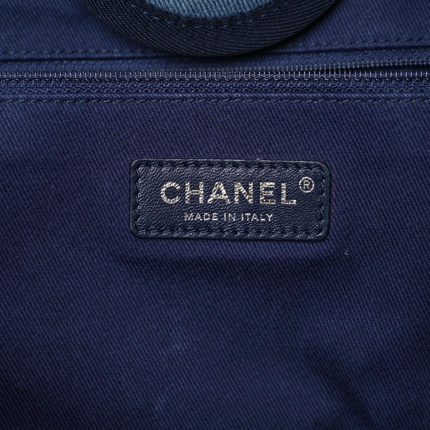 Chanel Canvas Sequin Medium Deauville Tote Navy 14 of 19