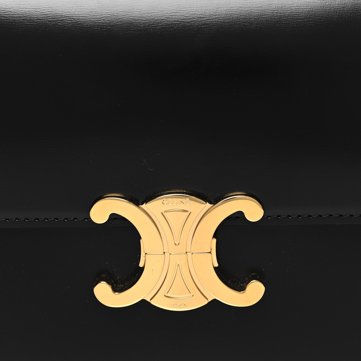 Celine Shiny Calfskin Medium Triomphe Black 10 of 12