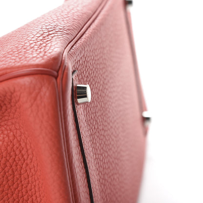 Hermes Taurillon Clemence Birkin 30 Rouge Pivoine 7 of 33