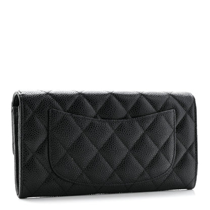 Chanel Caviar Quilted Large Gusset Flap Wallet Black 3 of 16
