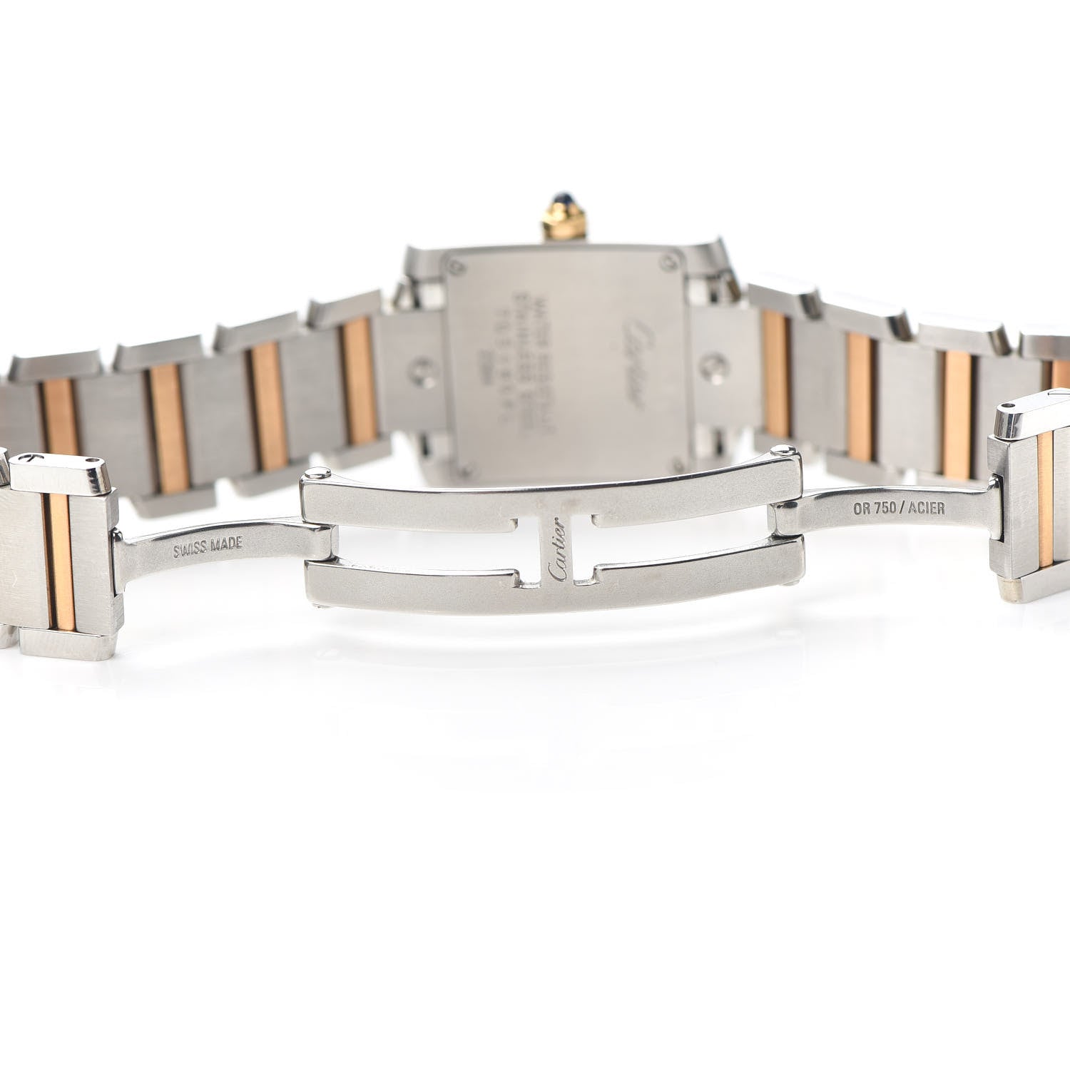 Cartier Stainless Steel 18K Pink Gold Mother of Pearl 20mm Tank Francaise Quartz Watch 5 of 5