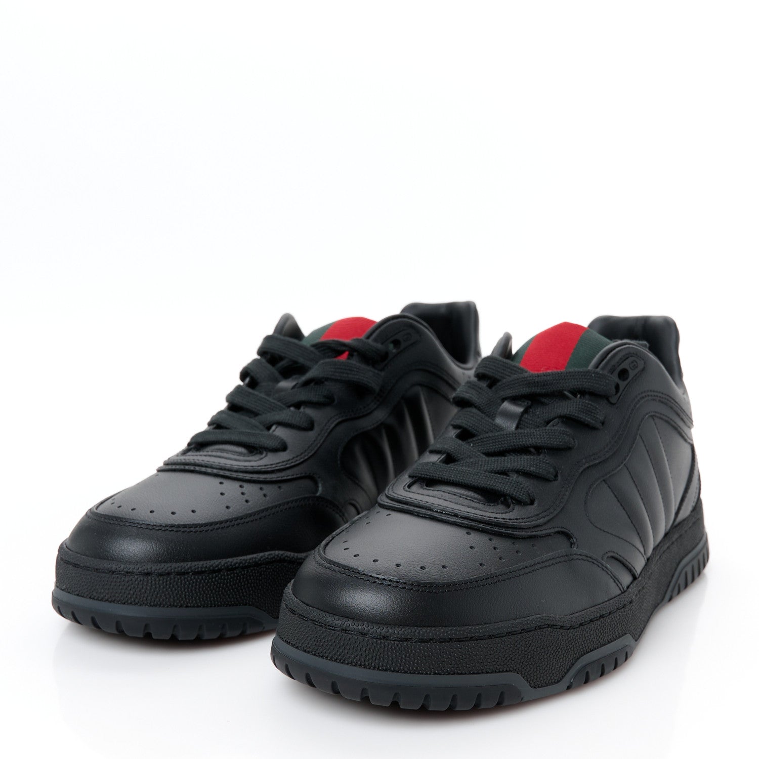 Gucci Sparrow Calfskin Mens Re-Web Sneakers 8.5 Black 4 of 10