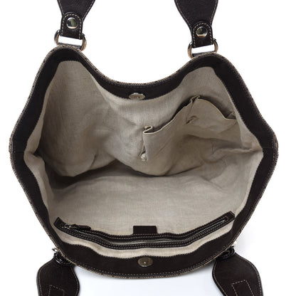 Gucci Monogram Medium Icon Bit Tote Dark Brown 5 of 14