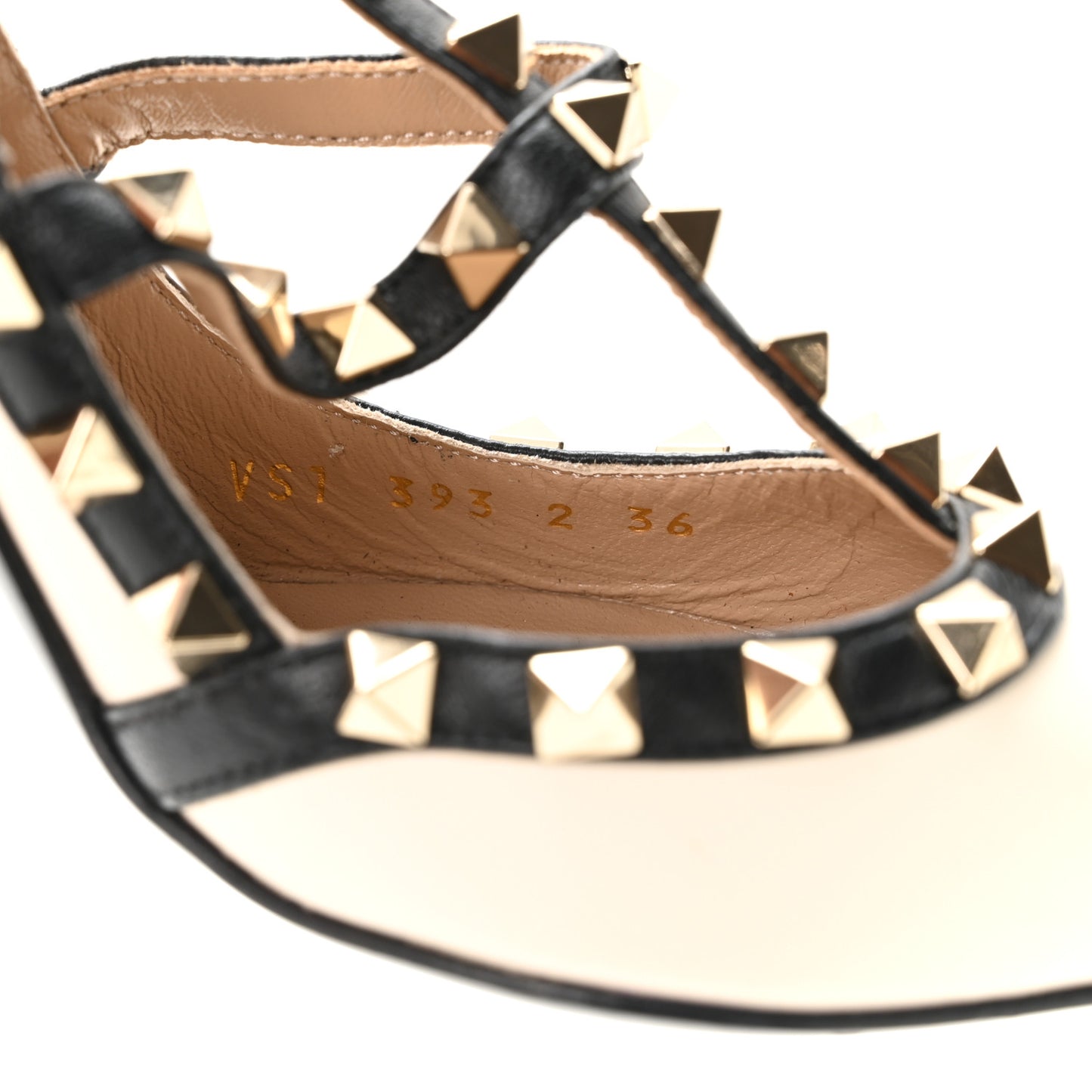 Nappa Rockstud Ankle Strap 100mm Pumps  36 Light Ivory Black